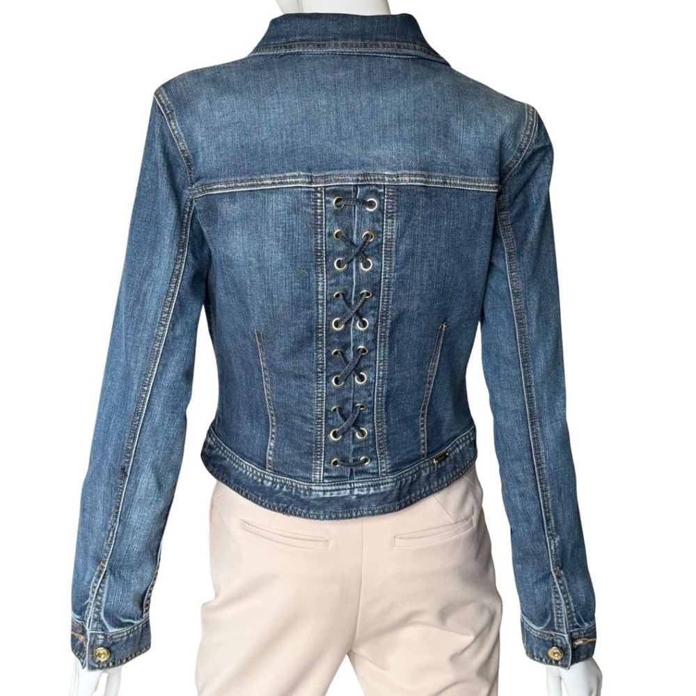 INC International Concepts Lace-Up-Back Denim Jacket Size XS NWOT - Picture 6 of 6